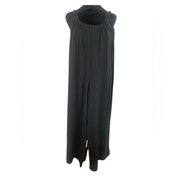 Flattering fun Black Sleeveless oversized Jumpsuit,cover up, overalls,Large, New - Picture 5 of 5